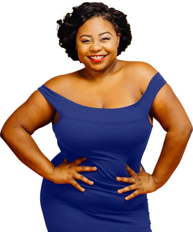 Woman smiling with hands on her hips